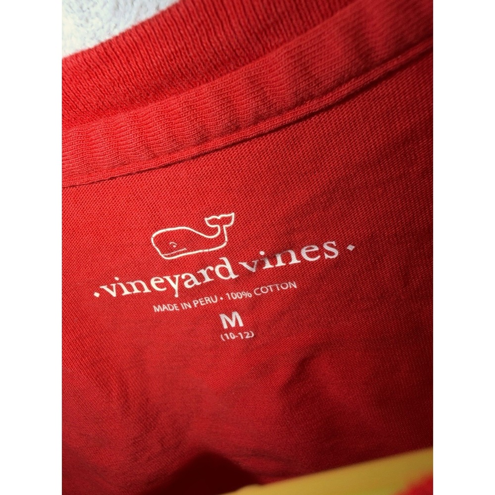 Vineyard Vines Girls Red American Flag Whale Pocket T-Shirt Medium 10-12 - Picture 5 of 8